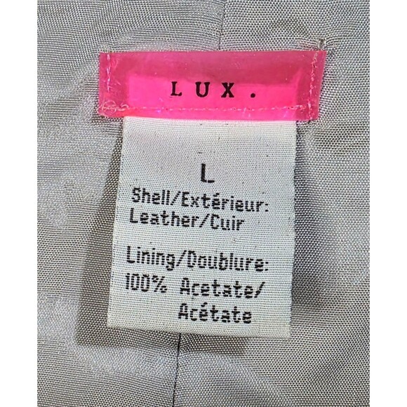 Vintage Lux Collarless Metallic Leather Jacket – 2000s – Size Large - Picture 12 of 13